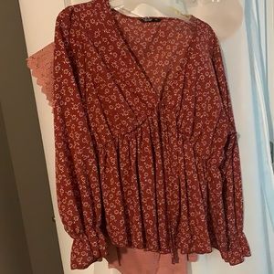 Long sleeve SHEIN patterned blouse